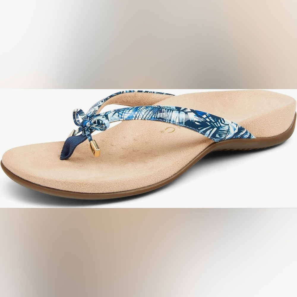 Vionic Women's Rest Bella Flip Flop Sandal Blue Palm